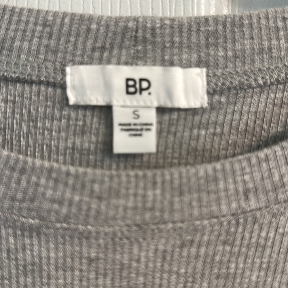 Gray Ribbed Long Sleeve Mini Dress - BP Small - Picture 4 of 7